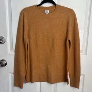 J.crew extra soft wool blend crew neck sweater cognac brown tan size medium